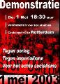 1 mei affiche Rotterdam. Daar ook dit jaar weer demo; nu 13 u. vanaf Stadhuis