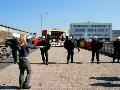 demo tegen bajesboten voor papierlozen in Merwehaven in Rotterdam.