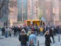 De demonstratie verzamelde zich bij de Grote Kerk