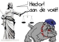 justitia fluit de hond terug..