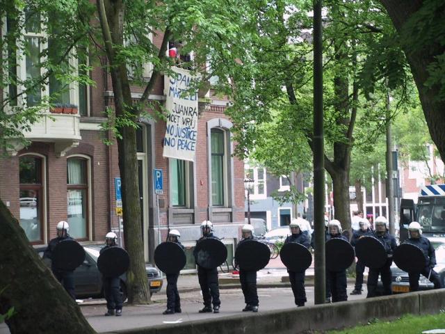 police after securing perimeter with truncheons