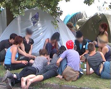 women and lesbian meeting who created a separatist space at the camp