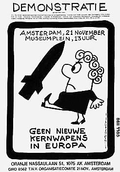 Tekening tegen kernwapens van Opland, uit 1981