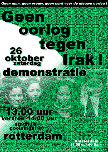 Affiche voor demonstratie Rotterdam, 26 october