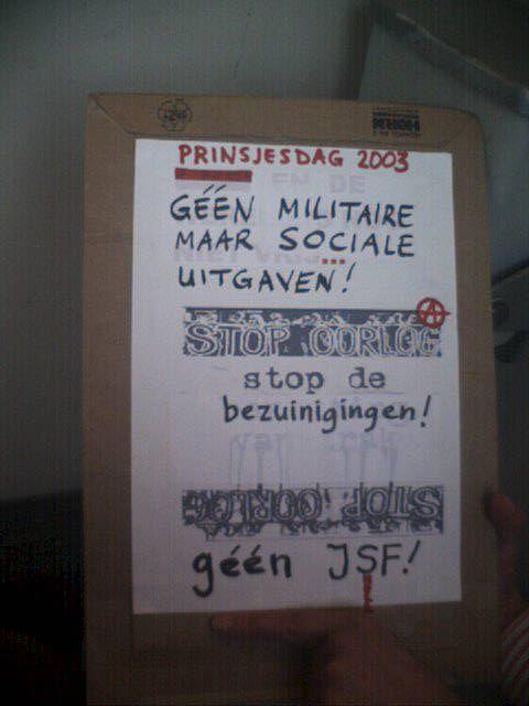 GEEN MILITAIRE MAAR SOCIALE UITGAVEN! stop de bezuinigingen! geen JSF!