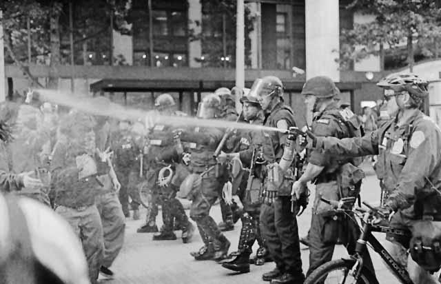 Seattle Police at LEIU Protests, June 2, 2003