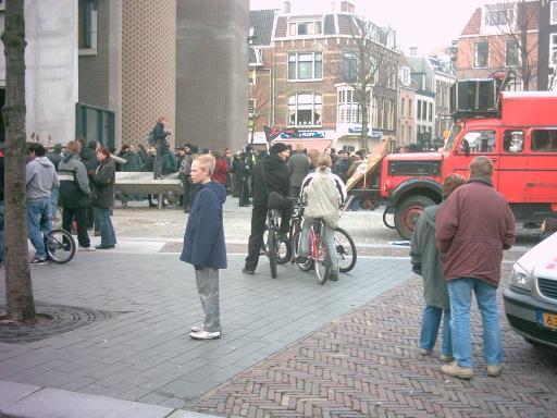 verzamelen voor het stadhuis op de ganzemarkt