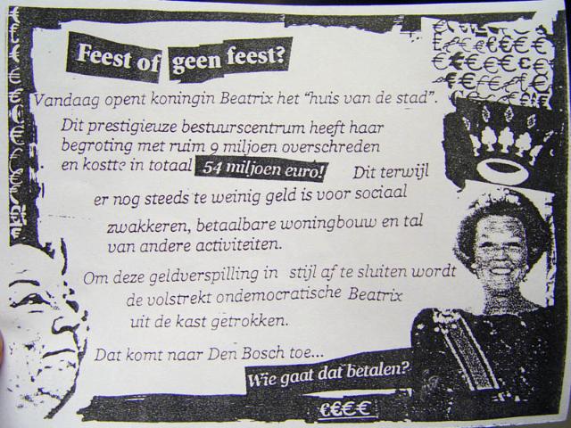 flyer die is uitgedeeld bij de actie