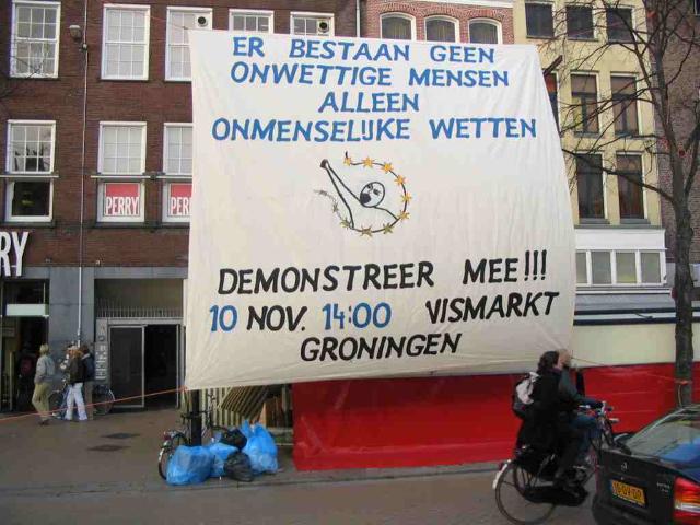 Spandoek op de vismarkt