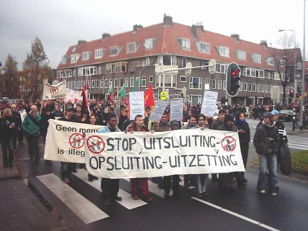 De kop van de demonstratie