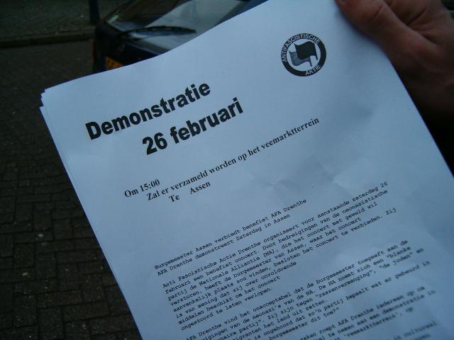 De flyers die waren verspreid