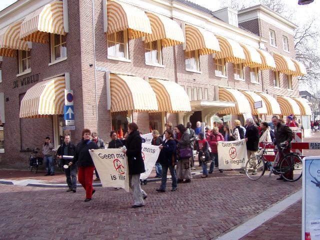 het begin van de demonstratie