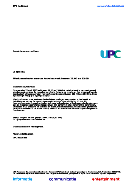 de nep-UPC-brief