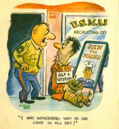 VS cartoon over recruiteren van militairen