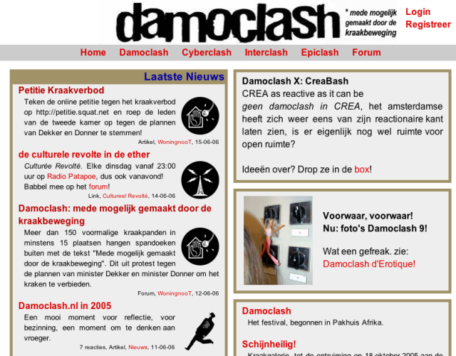 de Site van Damoclash is het teken van het kraakverbod