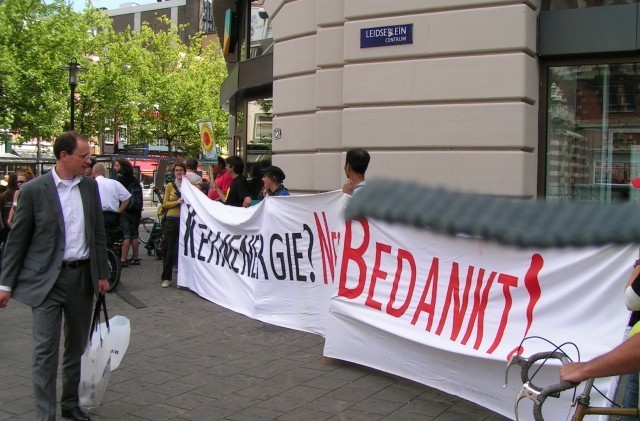 spandoek voor ABN-filiaal Leidseplein