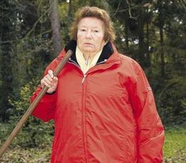 Bedrock resister, Marianne Fritzen, 82, read her speech.