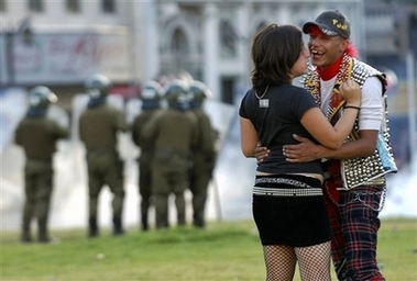 Santiago, Chile after Pinochet's death Sunday Dec. 10, 2006