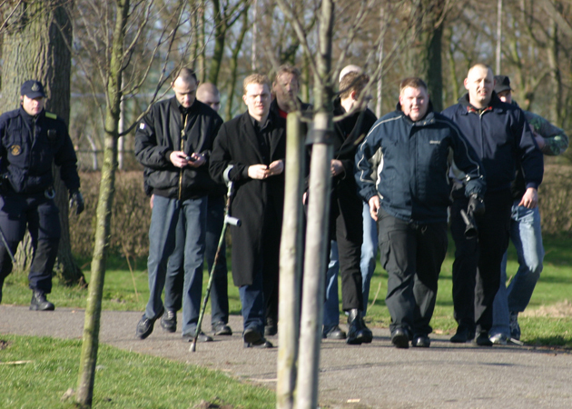 Rechts met rood kraagje Erik de Graaf B&H. Links Ton Steemers NVB