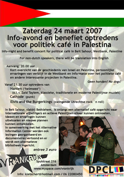 Flyer benefiet 24 maart, Vrankrijk