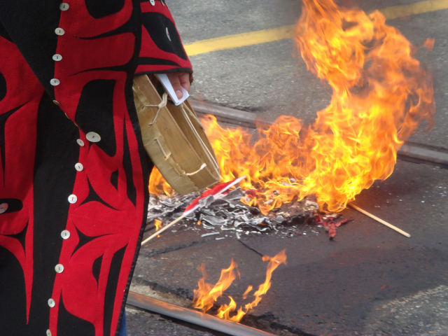 flags burn on tracks