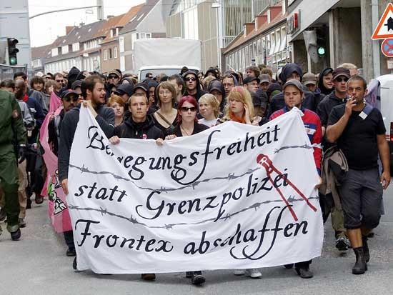 demo in Lbeck tegen Frontex