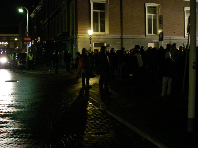 ook achterzijde demo was afgezet