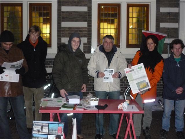 Infostand voor het stadhuis van Alkmaar