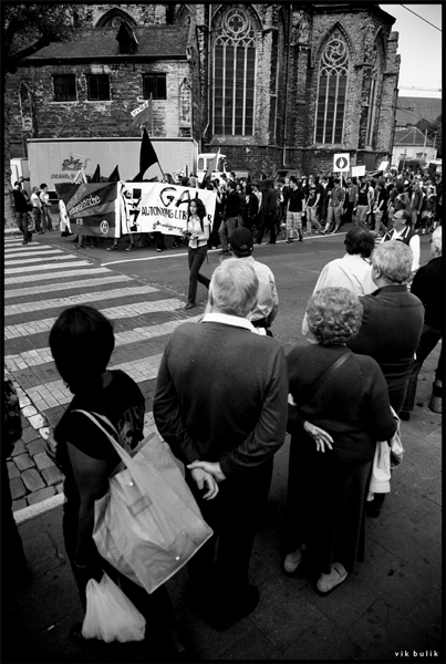 1 mei betoging gent zwartwit