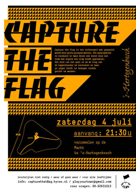 het oranje affiche van capture the flag