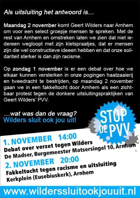 De flyer die verspreid is