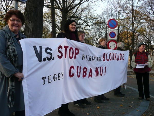 Protesteren tegen de blokkade