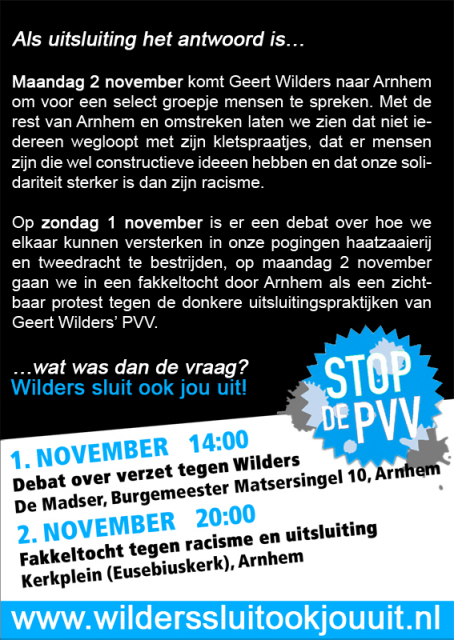 De flyer die verspreid is