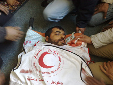 A scene in the film shows the body of Palestinian paramedic Arafa Abdel Daim