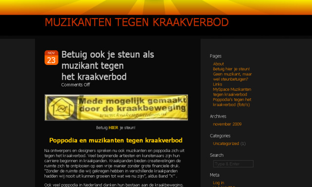 Website Muzikanten tegen kraakverbod