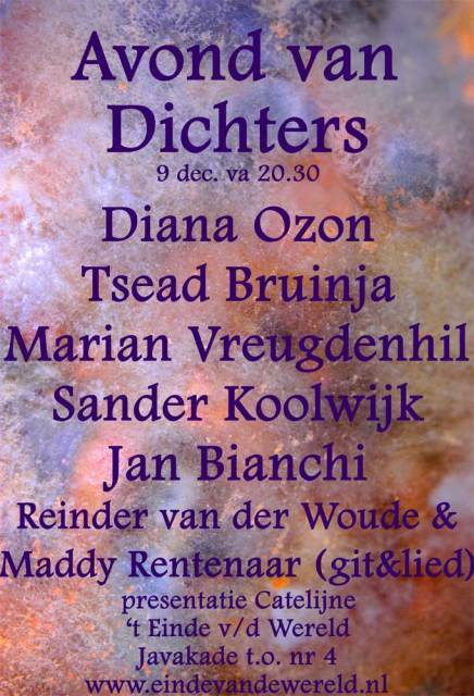 Avond van Dichters wo. 9 dec. 20.30uur