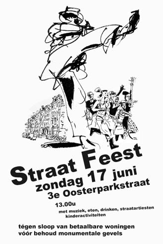 Flyer van feest rond de kraakactie