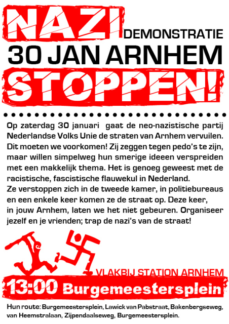 Poster afkomstig van de onzichtbare linkse helden, ter vermaak geplaatst. 