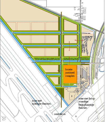 plan voor nieuw cellencomplex Schiphol West