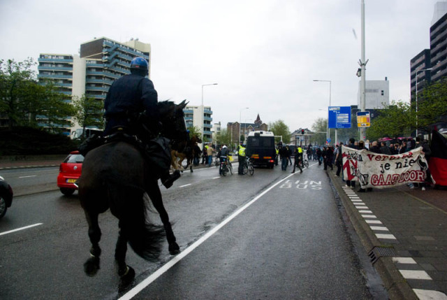 a horsecop out of control right before a horsecop puts a woman in the hospital