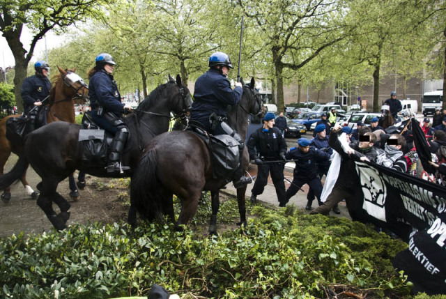 A cop goes for a low blow.