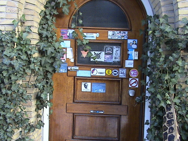 Stickers at the door - just another way of spreading the message