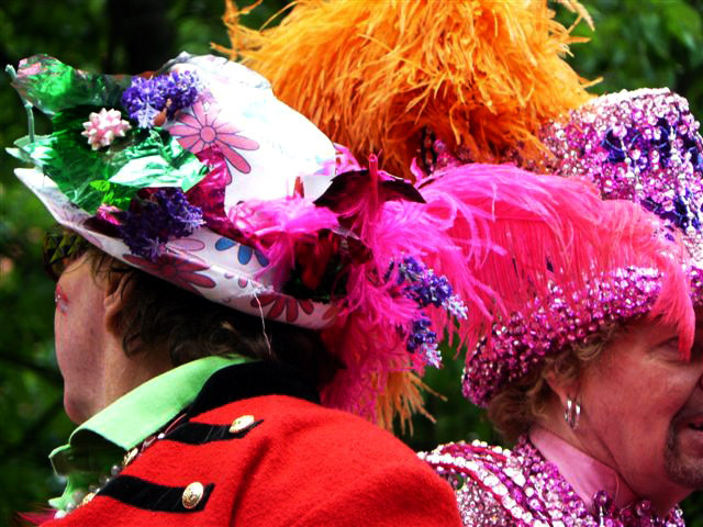 Rebel clowns love colourful people! At the left Fabiola?