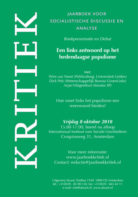 Flyer over het debat