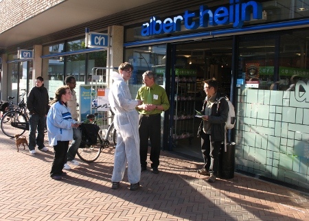 Discussie met bedrijfsleider Albert Heijn