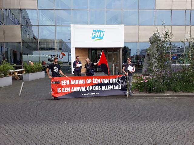 Picket FNV in Utrecht