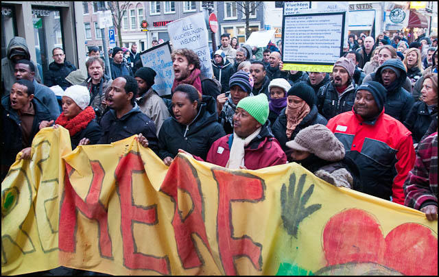 demonstratie vluchtelingen notweg