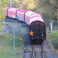 de trein met kernafval bij vertrek Gronau